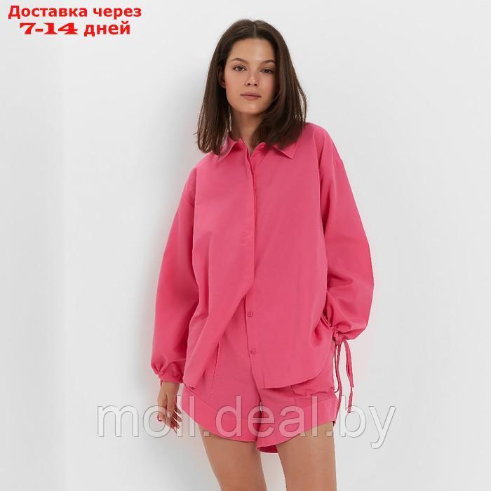 Комплект женский (рубашка, шорты) MINAKU: Casual Collection цвет розовый, р-р 42 - фото 3 - id-p221612471