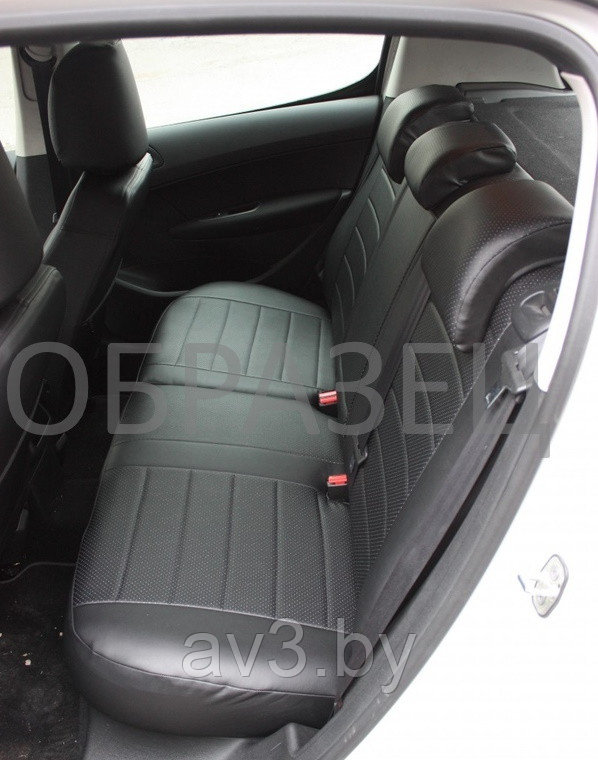 Чехлы на сиденья Nissan Almera G15, 2013-2022, спинка делится, Экокожа, черная - фото 7 - id-p93760082
