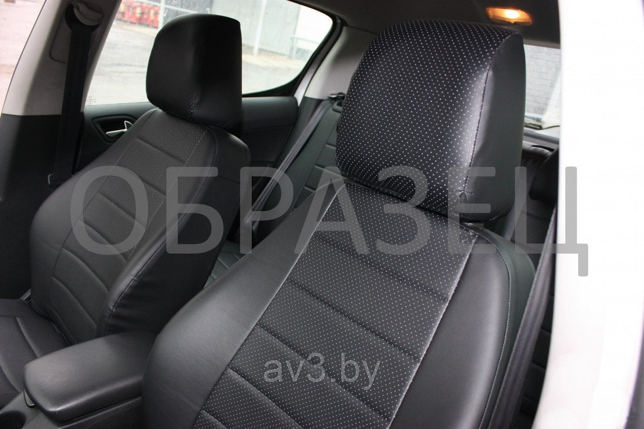 Чехлы на сиденья Peugeot 807 / Citroen С8 / Fiat Ulysse 5 мест, 2002-2012, Экокожа, черная - фото 6 - id-p116635514