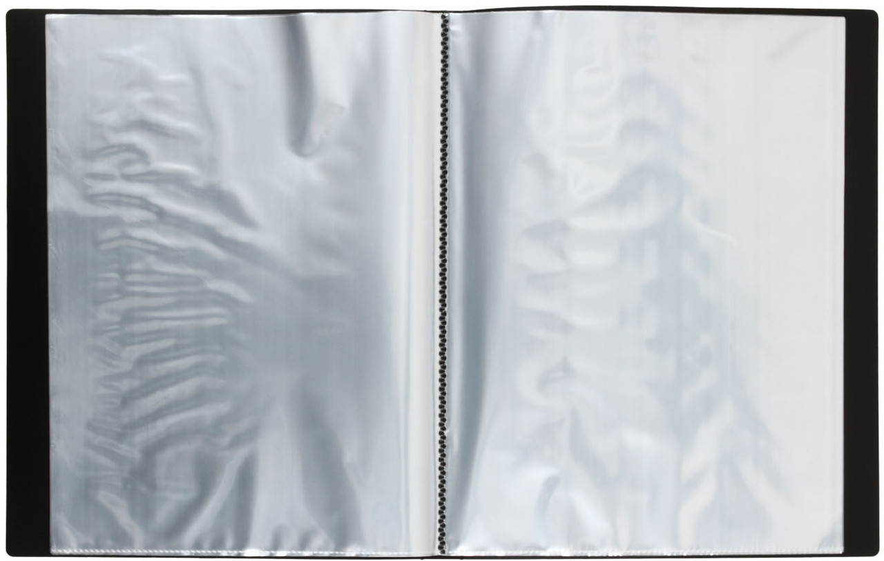 Папка пластиковая на 40 файлов «Стамм» толщина пластика 0,5 мм, черная - фото 1 - id-p221676003