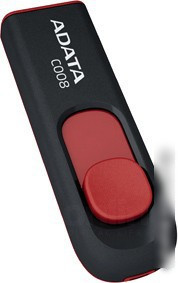 USB Flash A-Data C008 Black+Red 16 Гб (AC008-16G-RKD) - фото 1 - id-p221677418