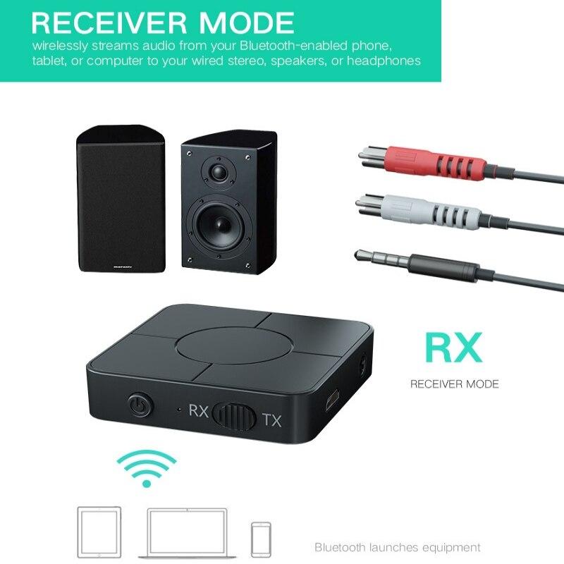 Беспроводной аудио адаптер Bluetooth v5.0 RX/TX приемник-передатчик KN326, громкая связь, черный - фото 4 - id-p221681565