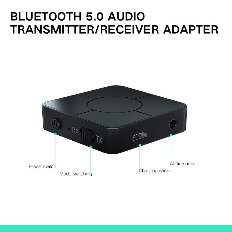 Беспроводной аудио адаптер Bluetooth v5.0 RX/TX приемник-передатчик KN326, громкая связь, черный - фото 7 - id-p221681565