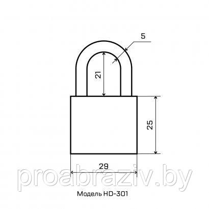 Замок СТАНДАРТ HG-350L дл.дужка d6мм - фото 2 - id-p221681595