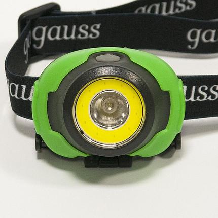Фонарь налобный Gauss модель GFL303 4W 230lm 3xAAA LED 1/12/60; GF303, фото 2