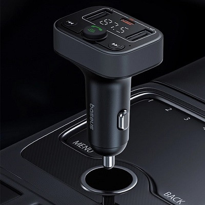Автомобильное зарядное устройство Baseus S-09 Pro Series Car FM Transmitter (C10762200113-00) черный - фото 5 - id-p221682644