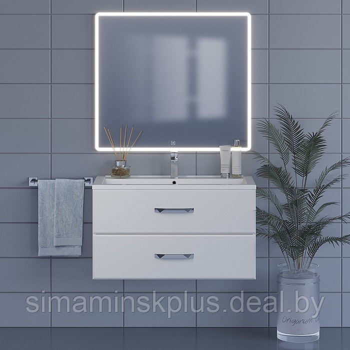 Зеркало для ванной Uperwood Foster 90х80 см, с led-подстветкой - фото 4 - id-p221682670