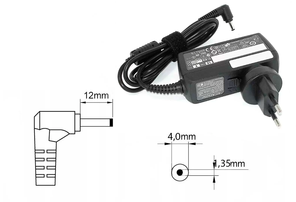 Зарядка (блок питания) для ноутбука Asus P453, P553, R515, 19V 2.37A 45W, штекер 4.0x1.35 - фото 1 - id-p221682755