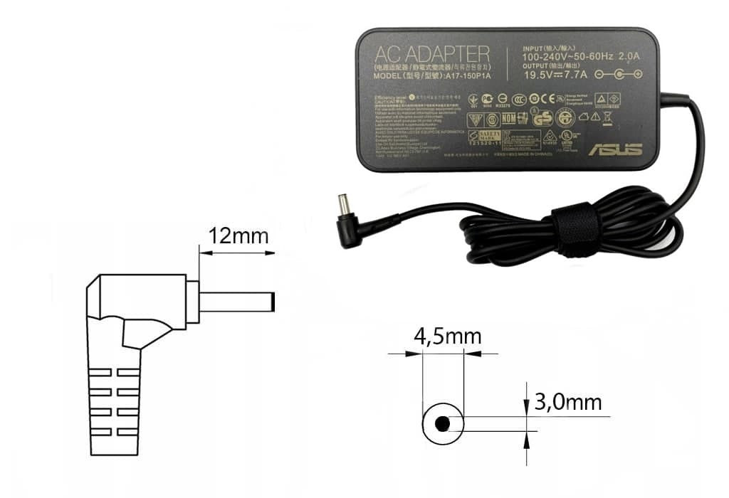 Оригинальная зарядка (блок питания) для ноутбука Asus 240W, штекер 5.5x2.5 мм - фото 1 - id-p221682778