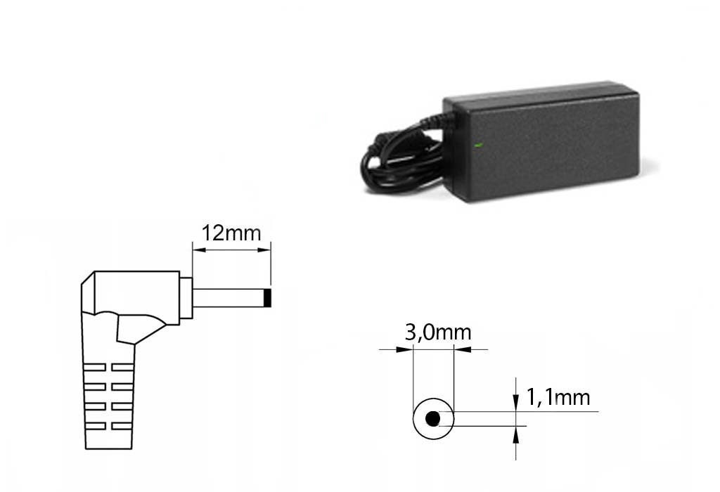 Оригинальная зарядка (блок питания) для ноутбуков Asus VivoBook Flip TP301, ADP-65AW, 65W, штекер 3.0x1.1 мм - фото 1 - id-p221682782