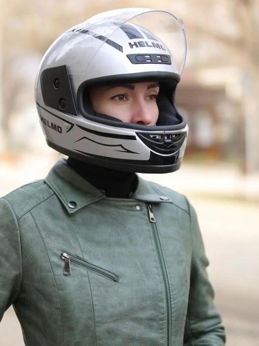 Шлем для мотоцикла мужской мотошлем мото защитный интеграл взрослый мотоциклетный закрытый серебристый 58-60 - фото 8 - id-p221592938