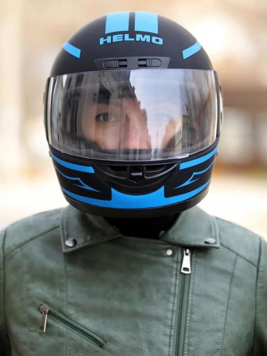 Шлем для мотоцикла мужской мотошлем мото защитный интеграл взрослый мотоциклетный закрытый черный синий 58-60 - фото 7 - id-p221592939