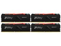 Модуль памяти Kingston Fury Beast RGB DDR4 3600MHz PC28800 CL18 DIMM 64Gb Kit (4x16Gb) KF436C18BBAK4/64