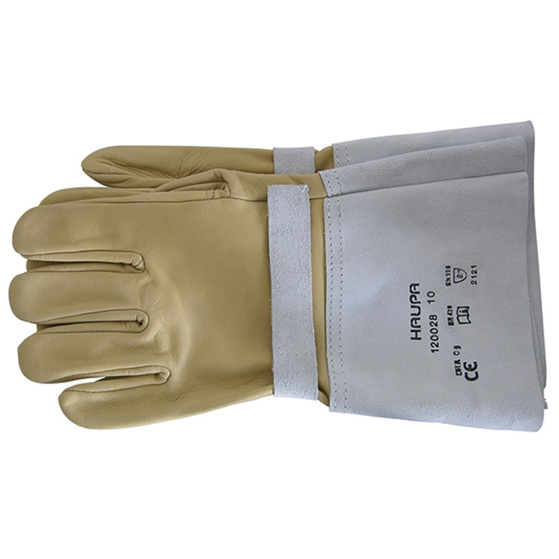 120028 Защитные кожаные перчатки 2.5 кВ, 10 р-р (Haupa) - фото 1 - id-p221683673