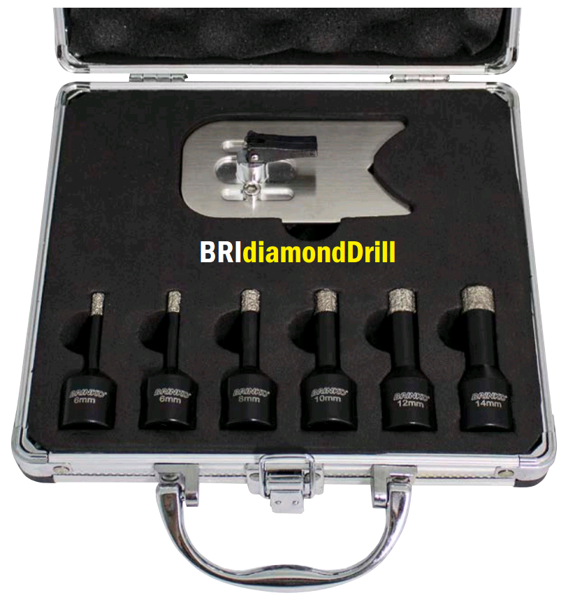 1381-6 Набор алмазных сверл BRIdiamondDrill 6-14 мм, 7 предметов, для болгарки (Brinko)