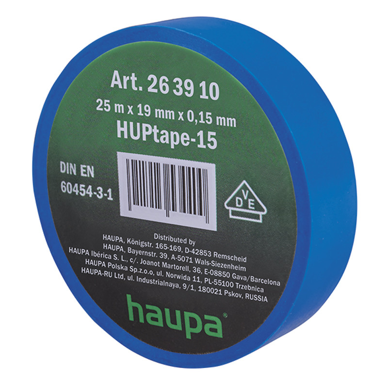 263910 Изолента ПВХ, 19 мм x 25 м, цвет синий (Haupa) - фото 1 - id-p221683700