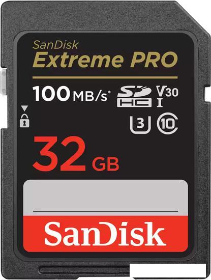 Карта памяти SanDisk Extreme PRO SDHC SDSDXXO-032G-GN4IN 32GB - фото 1 - id-p221153018