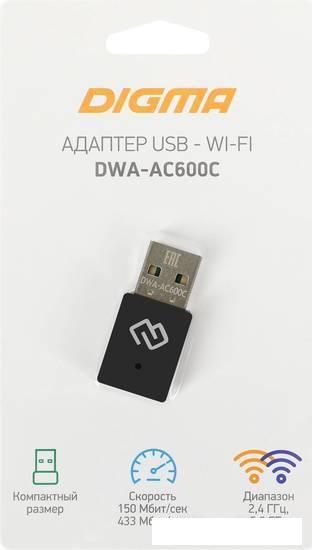Wi-Fi адаптер Digma DWA-AC600C - фото 3 - id-p221153090