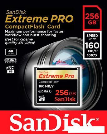 Карта памяти SanDisk Extreme Pro CompactFlash 256GB [SDCFXPS-256G-X46], фото 2