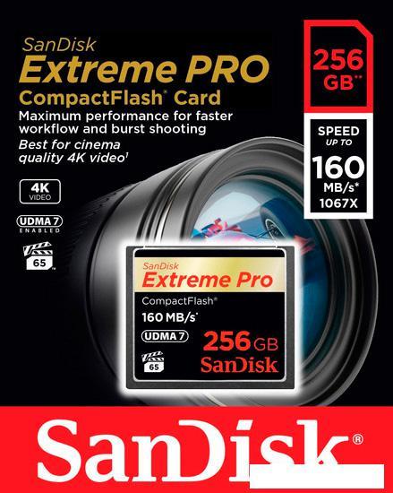 Карта памяти SanDisk Extreme Pro CompactFlash 256GB [SDCFXPS-256G-X46] - фото 3 - id-p221327688