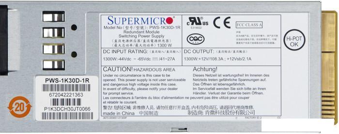 Блок питания Supermicro PWS-1K30D-1R, фото 2
