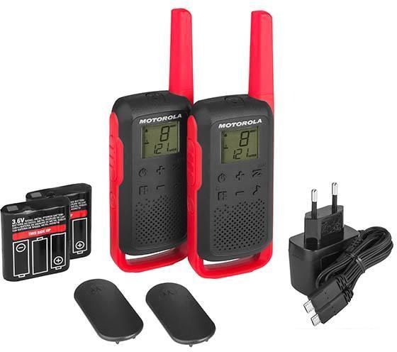 Портативная радиостанция Motorola T62 Walkie-talkie (черный/красный) - фото 7 - id-p221675152