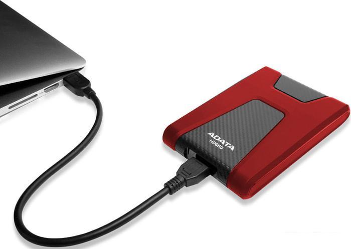 Внешний жесткий диск A-Data DashDrive Durable HD650 AHD650-1TU31-CRD 1TB (красный) - фото 2 - id-p221675183