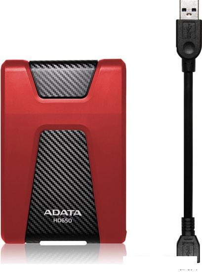 Внешний жесткий диск A-Data DashDrive Durable HD650 AHD650-1TU31-CRD 1TB (красный) - фото 3 - id-p221675183