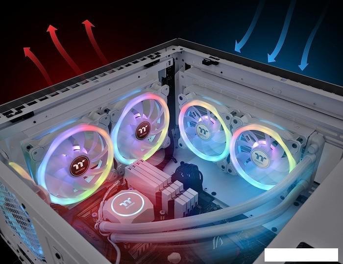 Набор вентиляторов с контроллером Thermaltake SWAFAN 14 RGB Radiator Fan TT Premium Edition White CL - фото 5 - id-p221153567