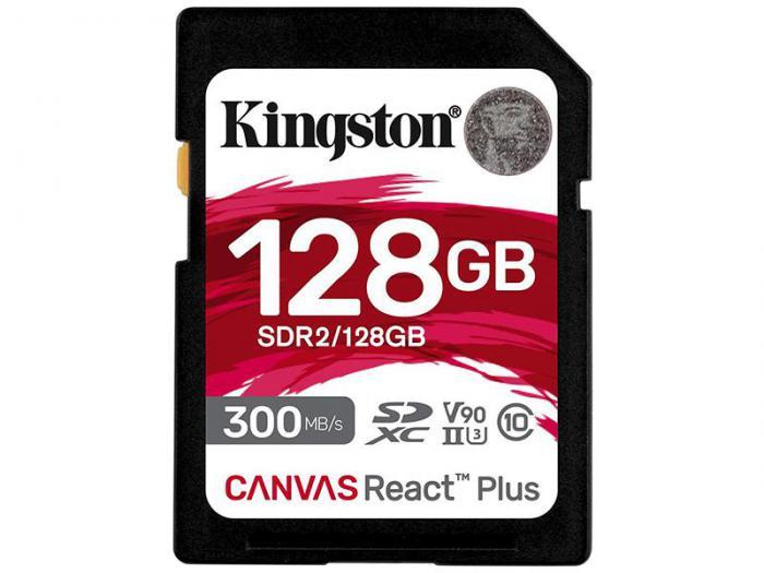 128Gb - Kingston SDXC UHS-II 300R/260W U3 V90 Canvas React Plus SDR2/128GB - фото 1 - id-p220897894
