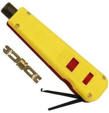 Инструмент Hyperline (HT-3133TB) для витой пары +нож 110 тип желтый - фото 1 - id-p221147554