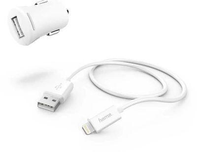 Комплект зарядного устройства HAMA H-183266, USB, 8-pin Lightning (Apple), 2.4A, белый [00183266] - фото 1 - id-p221147607
