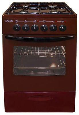 Газовая плита Лысьва ЭГ 401 МС-2у, электрическая духовка, без крышки, сталь, коричневый - фото 1 - id-p220754047