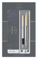 Набор ручек Parker Jotter Core FK691 (CW2093257) Stainless Steel GT руч.пер./руч.шар. ст.нерж. подар