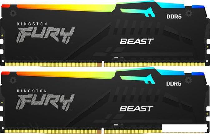 Оперативная память Kingston FURY Beast RGB 2x8ГБ DDR5 5600 МГц KF556C40BBAK2-16, фото 2