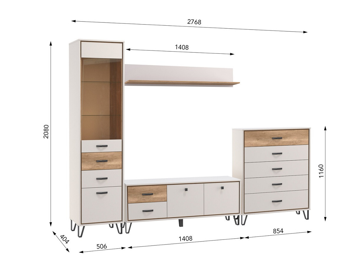 Стенка для гостиной Рио-3 - фото 2 - id-p221688852