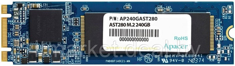 Жесткий диск SSD 240Gb Apacer AST280 (AP240GAST280-1) (SATA-6Gb/s, M.2, 520/495Mb/s) - фото 1 - id-p221689001