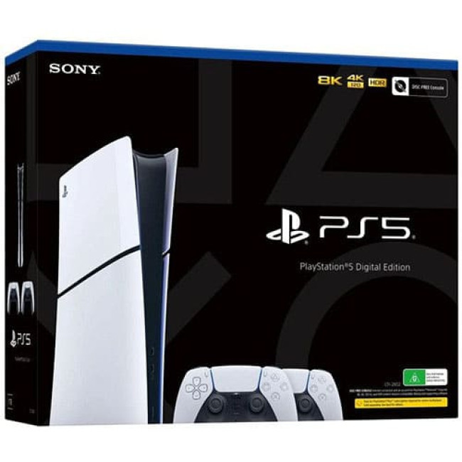 Игровая приставка Sony PlayStation 5 Slim Digital Edition 2 геймпада (без дисковода) - фото 1 - id-p221585097