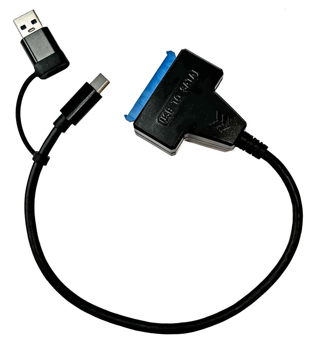 Адаптер - переходник - кабель SATA - USB3.0 - USB3.1 Type-C для жесткого диска SSD/HDD 2.5 , черный - фото 1 - id-p141888659
