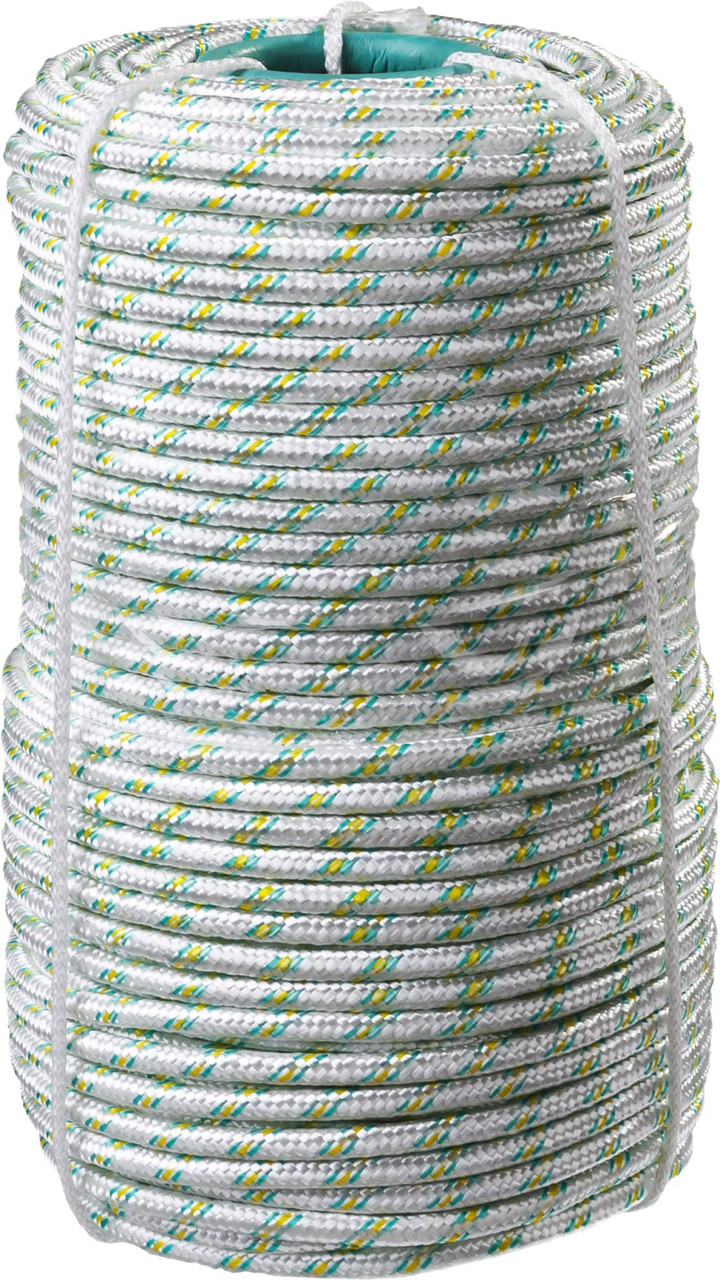 50220-08 Фал плетёный капроновый СИБИН 16-прядный с капроновым сердечником, диаметр 8 мм, бухта 100 м, 1000 - фото 1 - id-p221695235