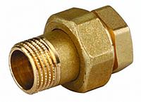 51037-G/S-1/2 Соединитель GENERAL FITTINGS прямой с накидной гайкой, латунь, г/ш, 1/2''