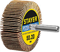 36607-320 Круг шлифовальный STAYER лепестковый, на шпильке, P320, 50х20 мм