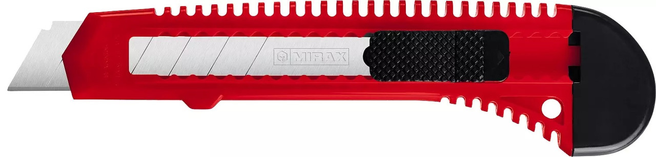 09125 Нож со сдвижным фиксатором, сегмент. лезвия 18 мм, MIRAX - фото 1 - id-p221704237