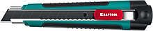 09199 Нож с сегментированным лезвием KRAFTOOL Industrie, двухкомп корпус, автостоп, отсек для хранения