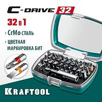 26067-H32 Набор KRAFTOOL: Биты ''C-Drive 32'' многофункциональные, CR-MO, адаптеры в ударопрочном компактном