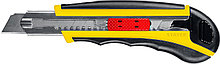 09165_z01 Нож с автозаменой и автостопом с доп. фиксатором HERCULES-18, 3 сегмент. лезвия 18 мм, STAYER