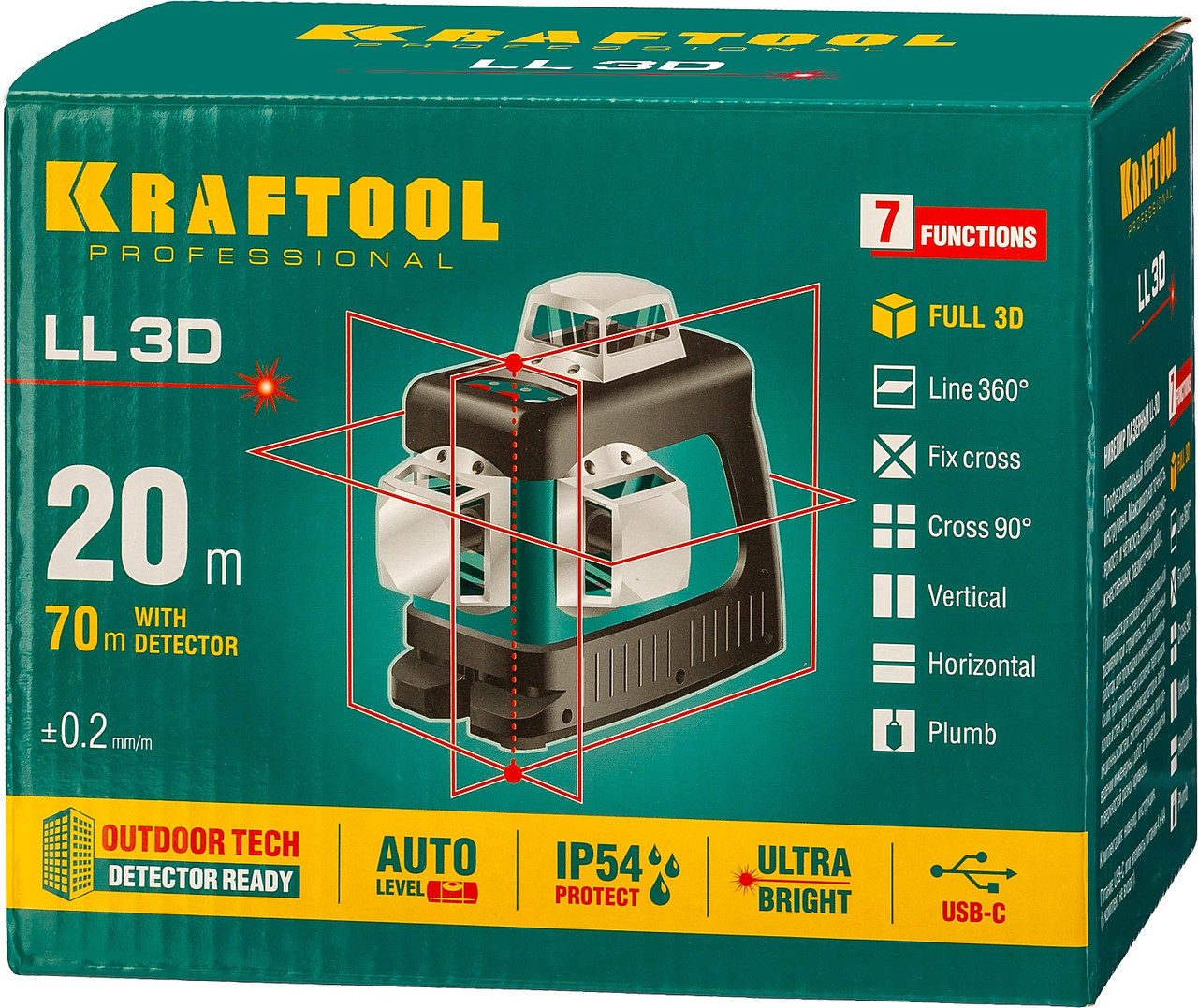 34640_z01 KRAFTOOL LL 3D нивелир лазерный, в коробке - фото 3 - id-p221702276