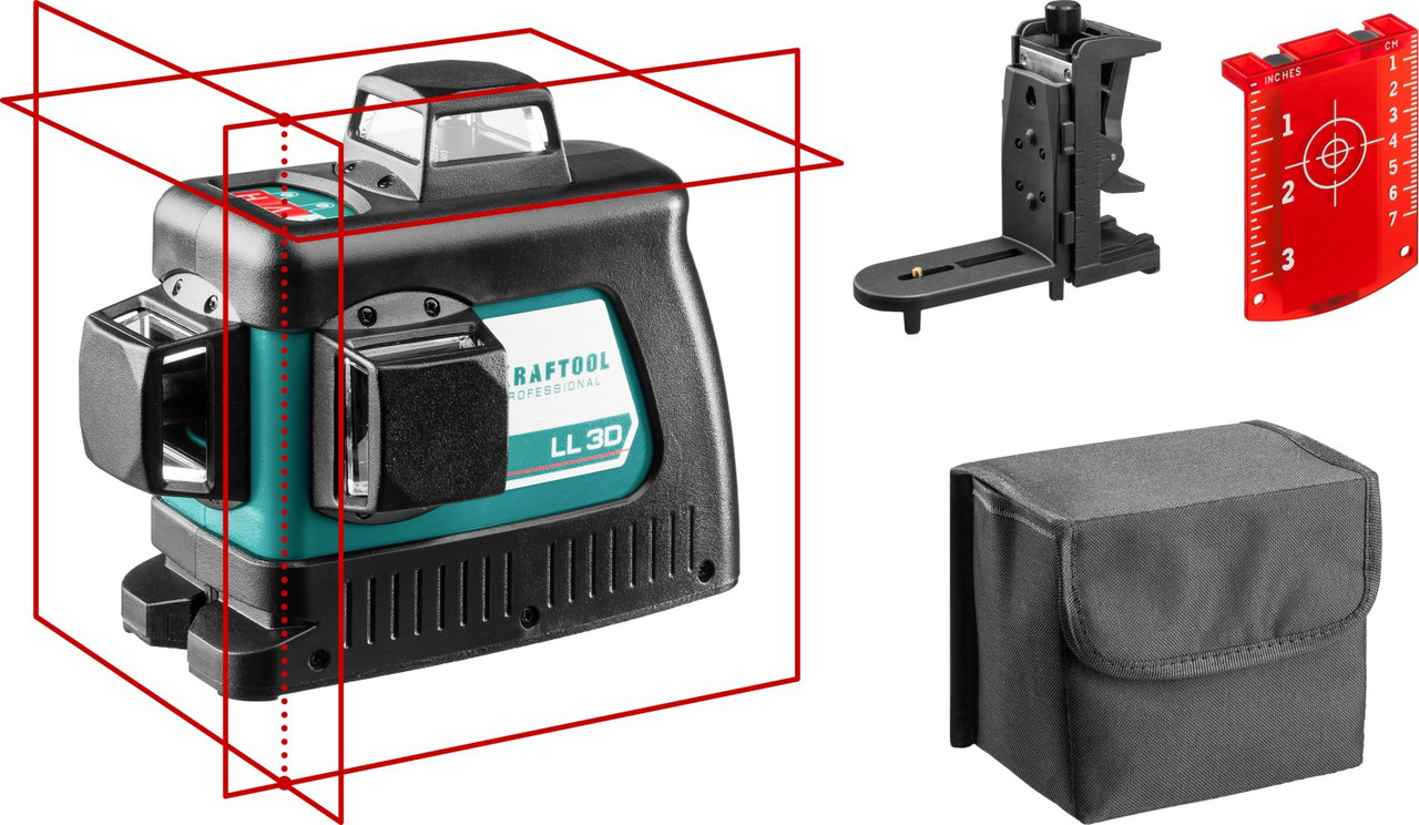34640-2 Нивелир лазерный ''LL-3D-2'', 360 градусов, 20м / 70м (детектор), сверхъяркий, KRAFTOOL, IP54, точн. - фото 1 - id-p221702277