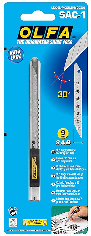 OL-SAC-1 Нож OLFA для графических работ, корпус из нержавеющей стали, 9мм - фото 2 - id-p221704290