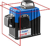 34907 Нивелир лазерный линейный ''Крест-2D'', ЗУБР Профессионал, двухлучевой, 20м / 70м (с приемником), точн.